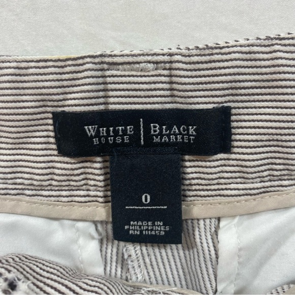 White House Black Market Shorts Stripe Gray Bermuda Shorts pockets - Picture 2 of 6